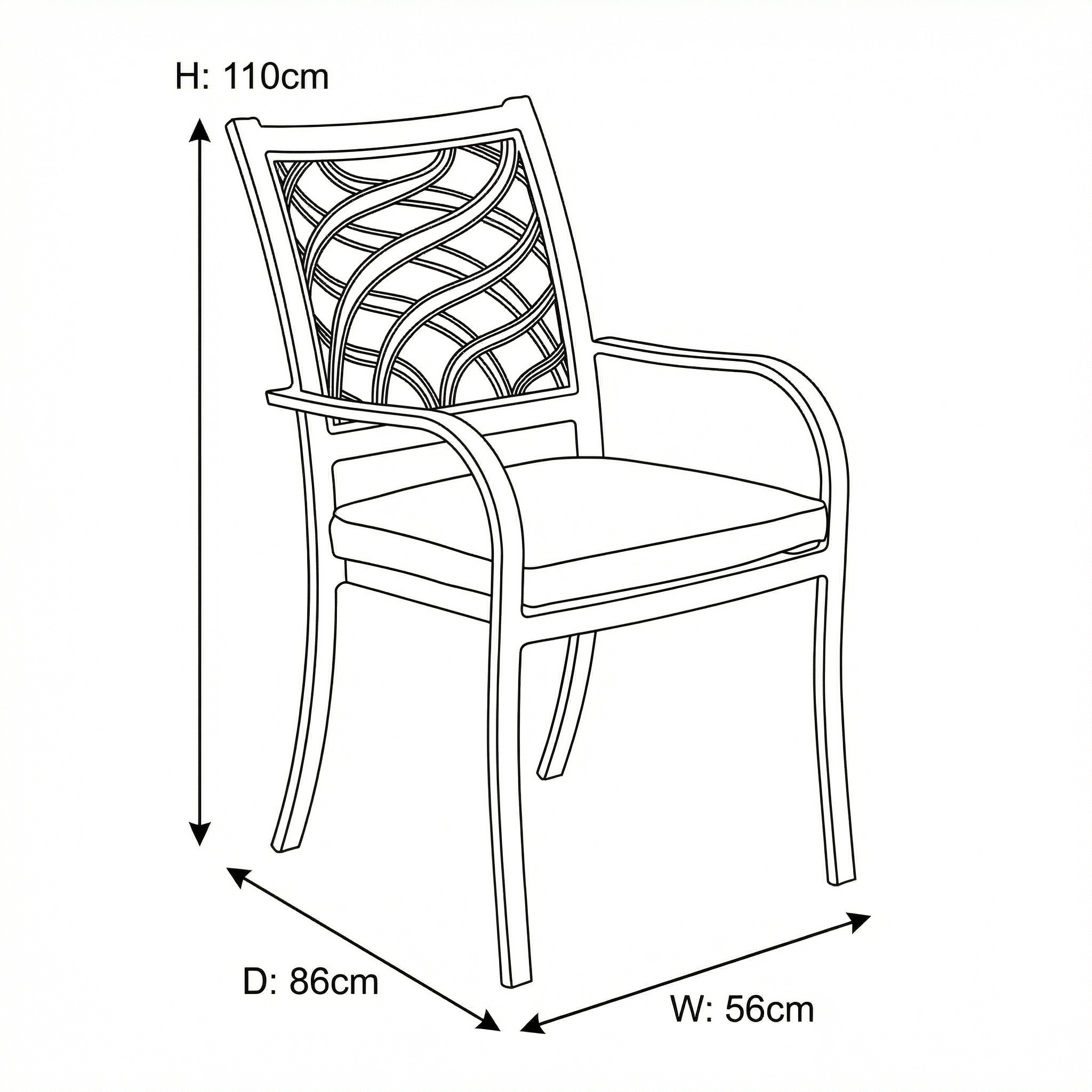 Tuscany 6 Seat Round Dining Set dimensions